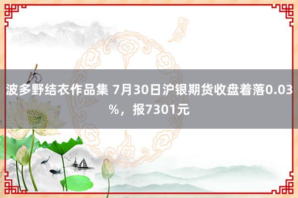 波多野结衣作品集 7月30日沪银期货收盘着落0.03%，报7301元