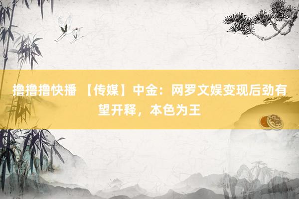 撸撸撸快播 【传媒】中金：网罗文娱变现后劲有望开释，本色为王