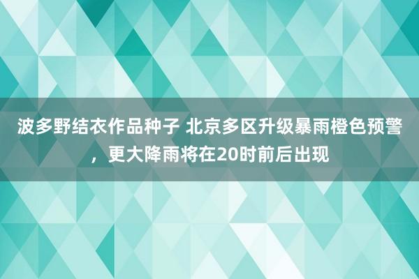 波多野结衣作品种子 北京多区升级暴雨橙色预警，更大降雨将在20时前后出现