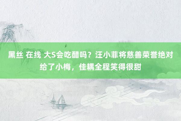 黑丝 在线 大S会吃醋吗？汪小菲将慈善荣誉绝对给了小梅，佳耦全程笑得很甜