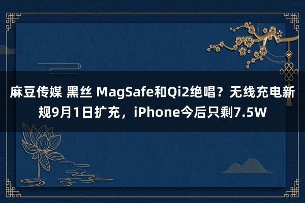 麻豆传媒 黑丝 MagSafe和Qi2绝唱？无线充电新规9月1日扩充，iPhone今后只剩7.5W