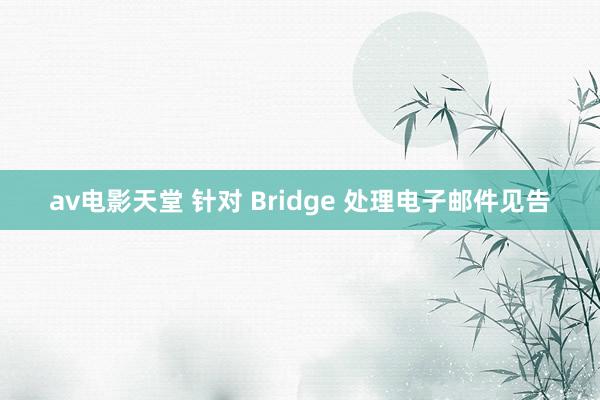 av电影天堂 针对 Bridge 处理电子邮件见告